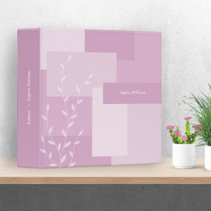 Classeur Personnalisé Botanique Mauve Rose Moderne