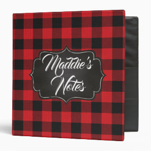 Classeur Personnalisé carreau de buffle rouge et noir MODIF