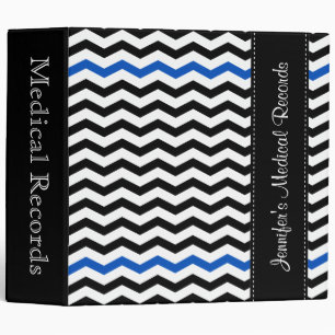 Classeur personnalisé Chevron Blue Médicale Record
