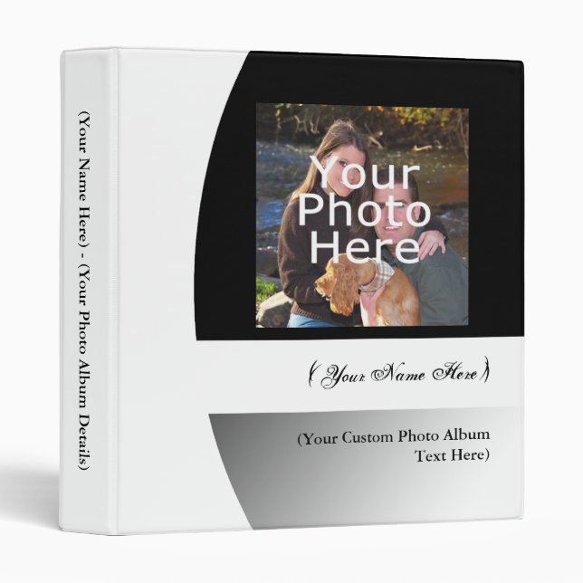 Classeur personnalisé d'album photos (Devant/Côté)
