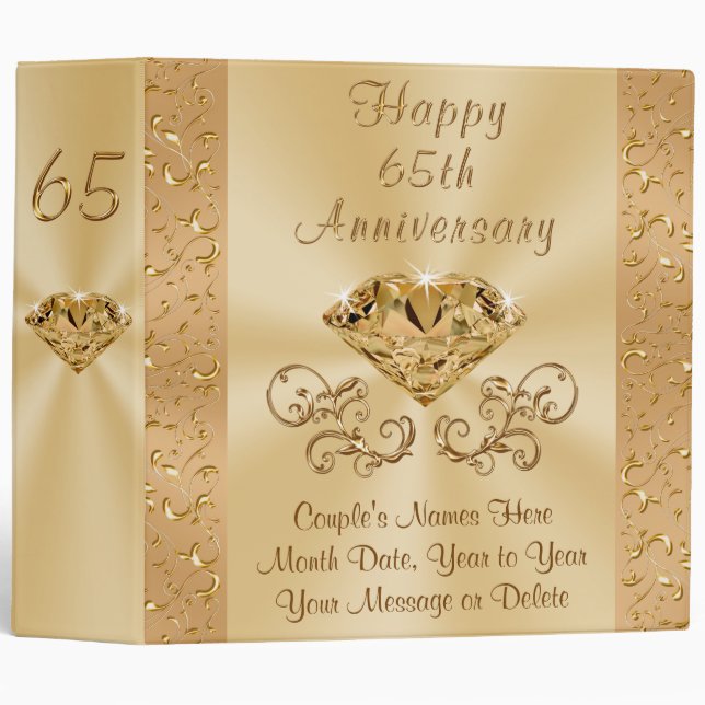 Classeur personnalisé d'anniversaire de mariage, (Devant/Côté)