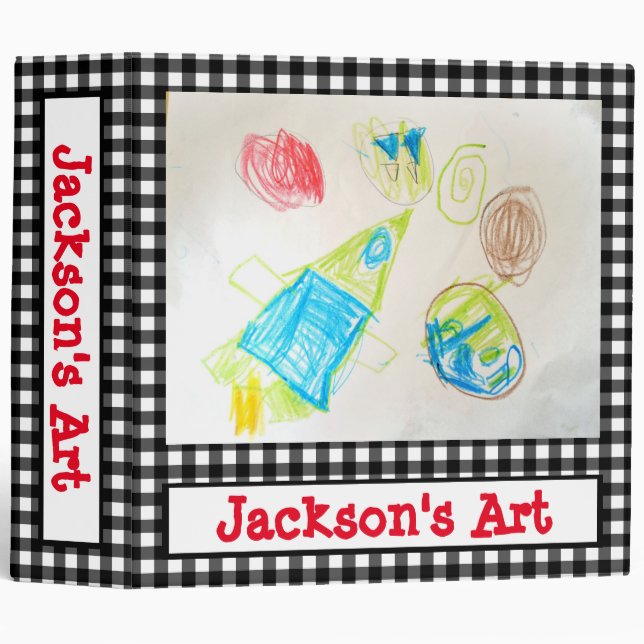 Classeur personnalisé d'art d'enfants avec la (Devant/Côté)