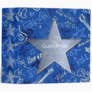 Classeur personnalisé de bleu de vedette du rock