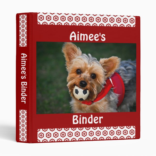 Classeur personnalisé de chiot (Devant/Côté)