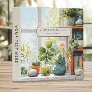 Classeur personnalisé de jardin botanique à l'aqua