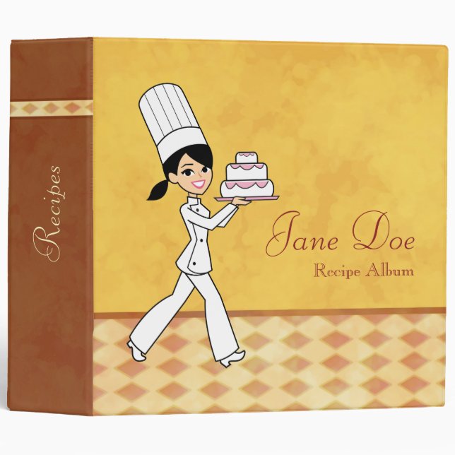 Classeur personnalisé de recette avec (Devant/Côté)