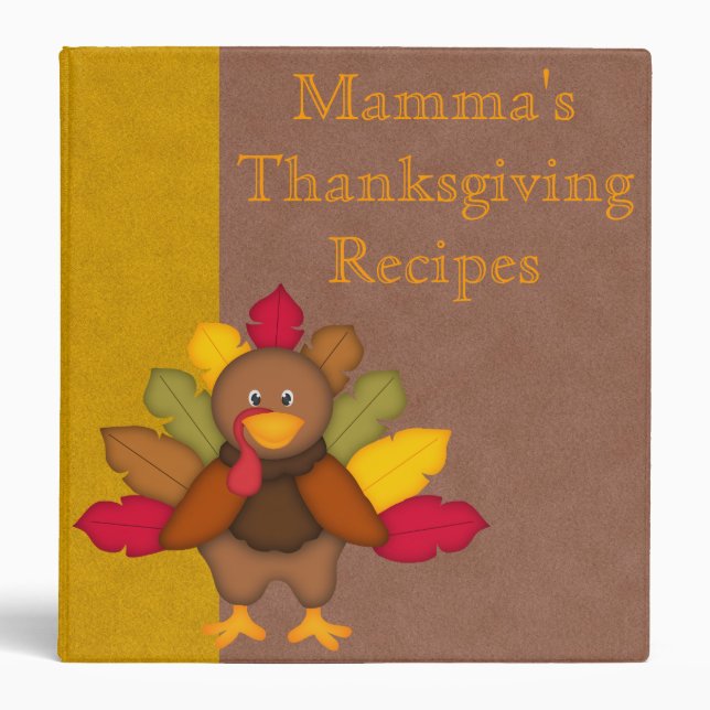 Classeur personnalisé de recette de thanksgiving (Devant)