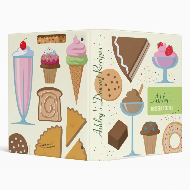 Classeur personnalisé de recettes de dessert (Arrière-plan)