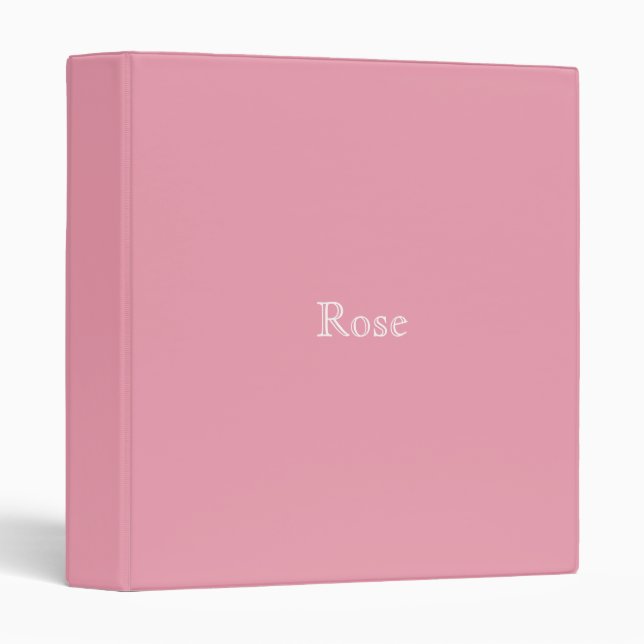 Classeur personnalisé de rose rose (Devant/Côté)