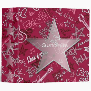 Classeur personnalisé de rouge de vedette du rock