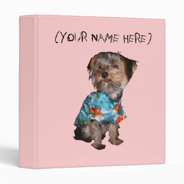 Classeur personnalisé de Yorkie (Devant/Côté)