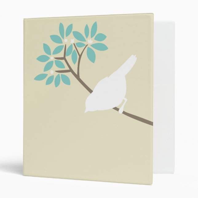 Classeur personnalisé d'oiseaux blancs (Devant/intérieur)
