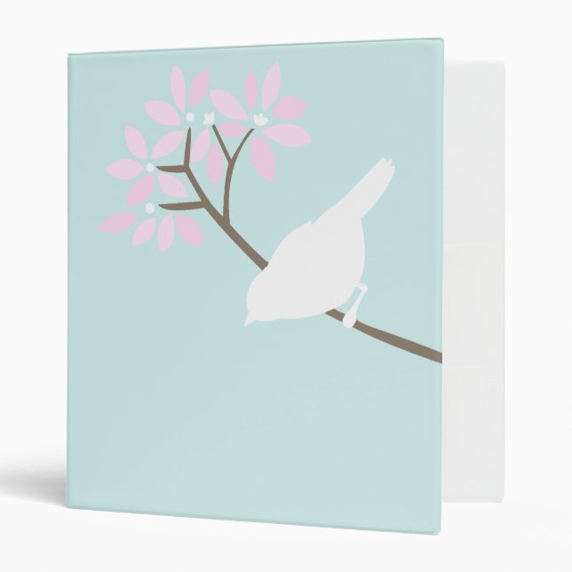 Classeur personnalisé d'oiseaux blancs (Devant/intérieur)