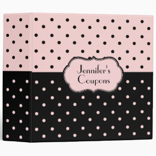 Classeur personnalisé élégant rose pâle et noir Po