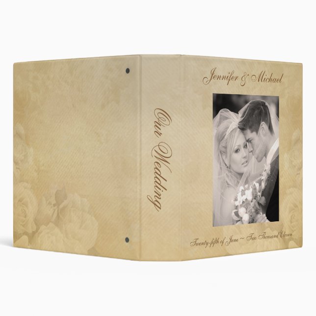 Classeur Personnalisé épousant l'album - roses antiques (Arrière-plan)