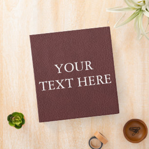 Classeur Personnalisé Faux cuir Regardez votre propre texte
