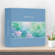 Classeur Personnalisé Fleurs Aquarelle Pastel