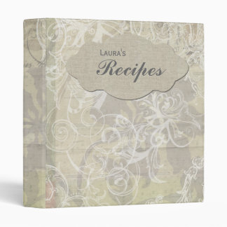 Classeur personnalisé floral de recette de style