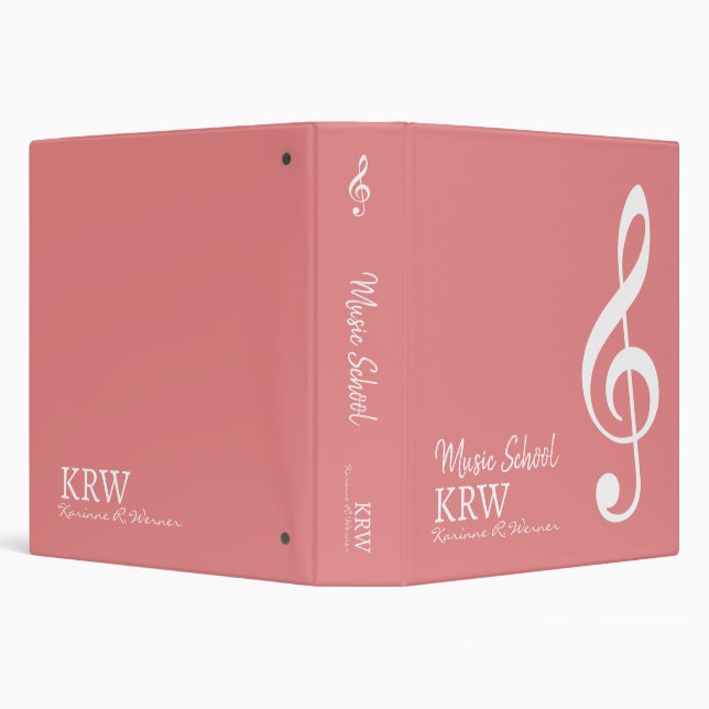 Classeur Personnalisé G Treble Clef fraise note musicale (Arrière-plan)