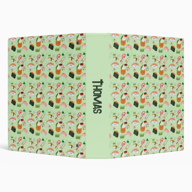 Classeur Personnalisé Happy Sushi Kawaii (Arrière-plan)