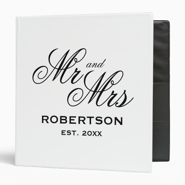 Classeur Personnalisé M. et Mme mariage album photo Ring Cl (Devant/Intérieur)