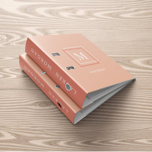 Classeur personnalisé Monogramme Pastel Moderne Or