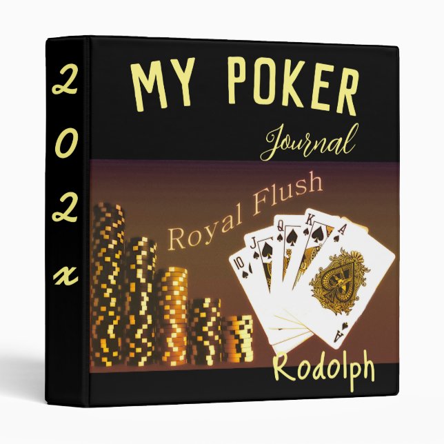 Classeur personnalisé "My Poker Journal" (Devant/Côté)