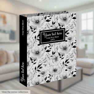 Classeur personnalisé noir et blanc charmant