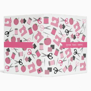 Classeur personnalisé orienté de couture rose