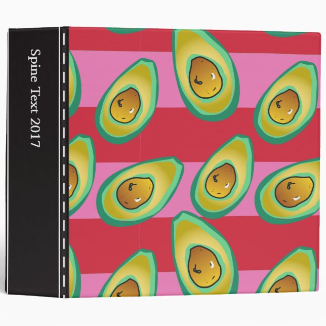 Classeur personnalisé par bandes Avocado (Devant/Côté)