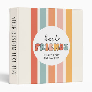 Classeur Personnalisé Retro Meilleurs Amis BFFs Mete Bestie