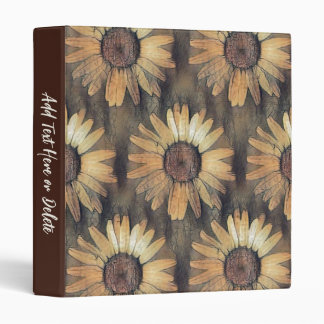 Classeur Personnalisé Rustic Automne Motif de tournesol Aut