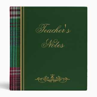 Classeur personnalisé tartan vert, rouge et bleu