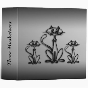 Classeur personnalisé Trois chats noir et blanc