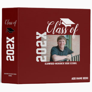 Classeur Personnaliser Burgandy Photo Album Senior Class f 