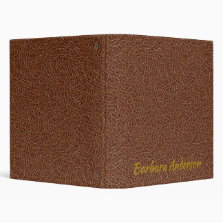 Classeur Personnaliser la texture en cuir marron