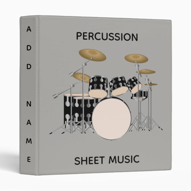 Classeur Personnalisez. Musique de percussion (Devant/Côté)