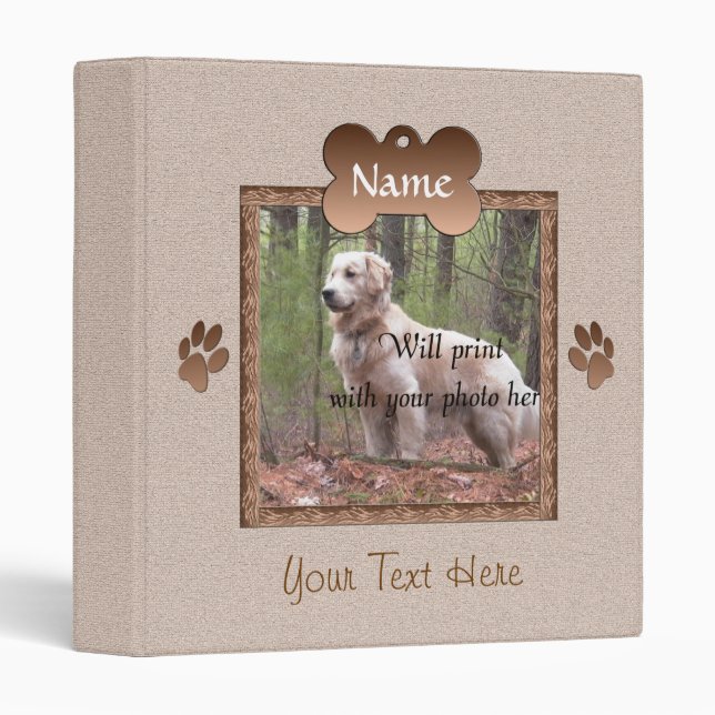 Classeur Perte de chien - Mémorial de chien (beige) (Devant/Côté)