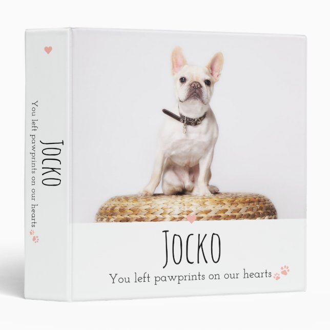 Classeur Pet Memorial Keepsaké Double photo Scrapbook (Devant/Côté)
