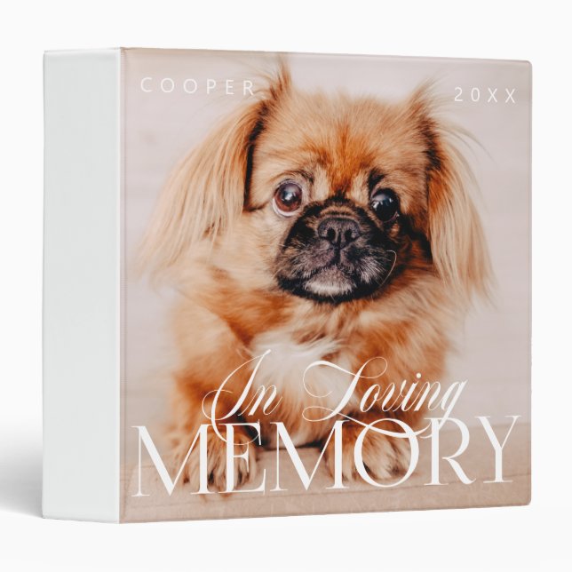 Classeur Pet Memorial Love Memory Simple Photo moderne (Devant/Côté)