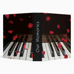 Classeur Pétales roses sur clés de piano