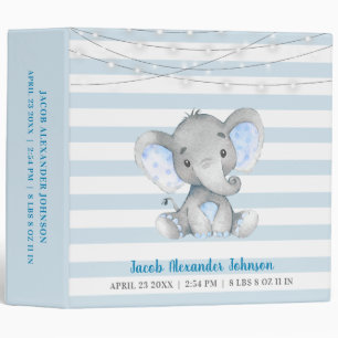 Classeur Petit cacahuète Nouveau-né bébé Garçon bleu élépha