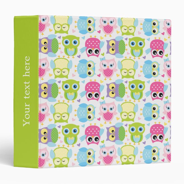 Classeur Petit-duc coloré motif (Devant/Côté)