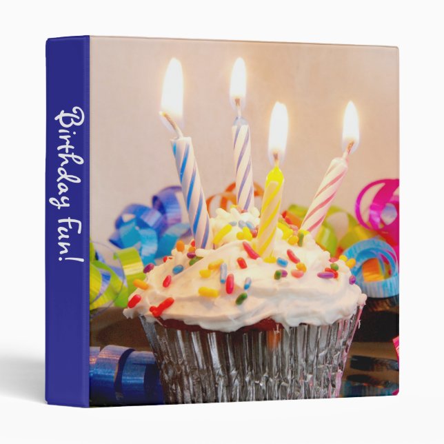 Classeur Petit gâteau 1" de joyeux anniversaire album (Devant/Côté)