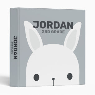 Classeur Petit lapin de lapin mignon avec nom personnalisé
