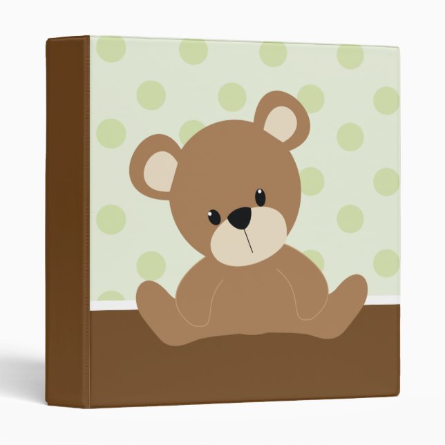 Classeur Petit Ours Vert Doux (Devant/Côté)