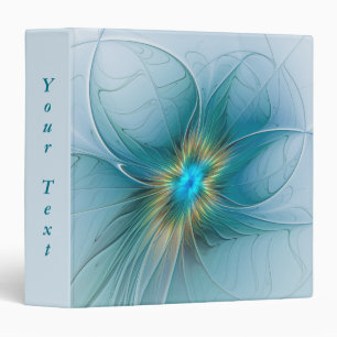 Classeur Petite Beauté Moderne Bleu Or Fractage Art Texte