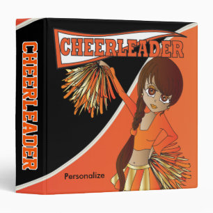 Classeur Petite fille Pom-pom girl en orange