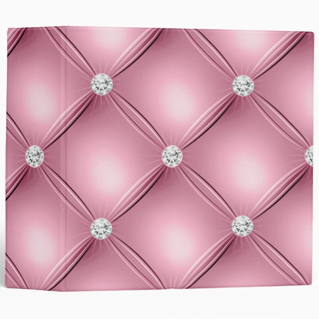 Classeur Petite Motif décorative Carré rose Tufé (Devant/Côté)