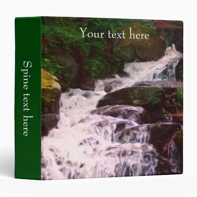 Classeur Petite peinture de cascade de forêt personnalisée (Devant/Côté)